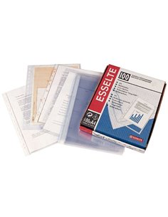 Esselte Pack de 100 Fundas Porta Documentos Multitaladro PP 45 Micras - Taille Folio - Toucher Chair de Orange - Transparent