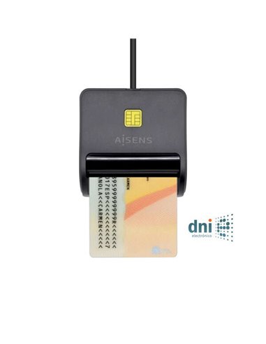 Aisens Lector de Carte Intelligente DNI - Couleur Noir