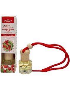 Prady Ambientador Coche Frutos Rojos - Flacon de Cristal 6 ml et Cuerda Pour Espejo Retrovisor