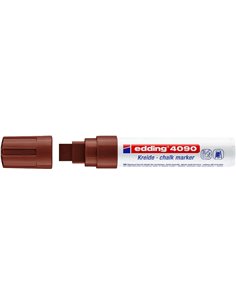 Edding 4090 Feutre de Tiza Liquida - Pointe Biselada - Trait entre 4 et 15mm - Olor Neutro - Couleur Marron
