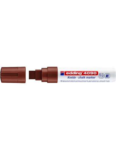 Edding 4090 Feutre de Tiza Liquida - Pointe Biselada - Trait entre 4 et 15mm - Olor Neutro - Couleur Marron