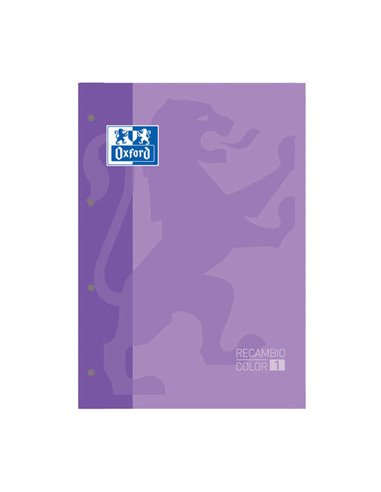 Oxford School Classic Recambio Encolado A4 80 Feuilles Cuadricula 5x5 - Recuadro du Couleur de la Couvercle - Couvercle Couleur 