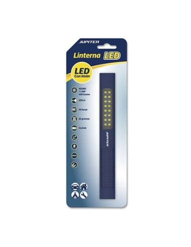 Jupiter Linterna de Travail de Barra Multiled 100lm - Avec Iman - Resistencia IP44 - Funciona Avec 4 Pilas AAA (No Incluidas) - 