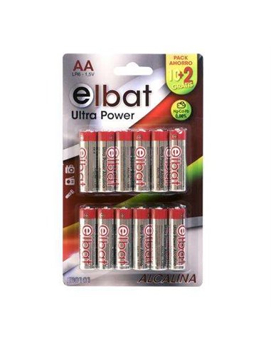 Elbat Pack de 12 Pilas Alcalinas LR6/AA