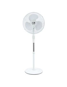 Muvip Ventilateur de Pie 45W 3 Aspas - 3 Velocidades - Altura e Inclinacion Ajustables - Base Reforzada - Couleur Blanc