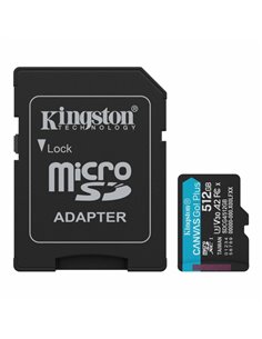 Kingston Carte Micro SDXC 512GB UHS-I U3 V30 Clase 10 200MB/s Canvas Go Plus Avec Adaptateur