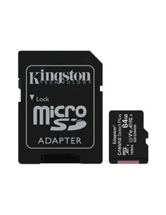 Kingston Carte Micro SDXC 64GB Clase 10 100MB/s Canvas Select Plus + Adaptateur SD