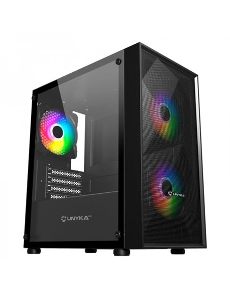 Unykach MIR B200 Boîte Gaming Micro ATX, Mini ITX - Latéral de Vidrio Templado - 3.5", 2.5" - USB-À 2.0, 3.0 et Audio - 3 Ventil