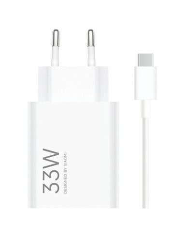 Xiaomi 33W Combo Cargador de Pared Pour Smartphone USB-À 33W + Câble - Identificacion Intelligente de Dispositivos - Couleur Bla