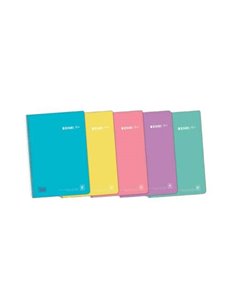 Enri Plus Cahier Spirale Format Folio Cuadriculado 4x4mm - 80 Feuilles 90gr Avec Margen - Cubierta de Plastico - Couleurs Pastel