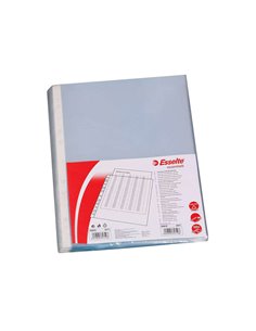 Esselte Pack de 100 Fundas Multitaladro Portadocumentos - Format A4 - 16 Taladros - 80 Micras - Chair de Orange - Couleur Transp