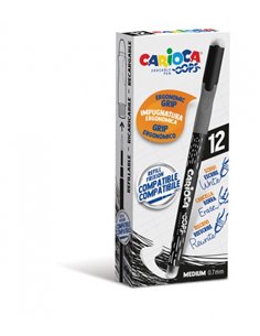 Carioca Oops Stylo à bille Borrable - Encre Termo Sensible - Empuñadura Ergonomica Triangular - Pointe de Ø 0.7mm - Double Goma 