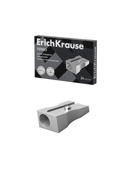 Erichkrause Ferro Sacapuntas de Aluminium Avec Agarre Ergonomique - Orificio de 8mm - Cuchilla de Acier al Carbono - Couleur Alu