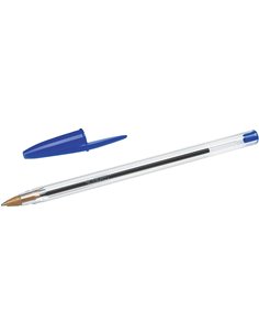 Bic Cristal Original Stylo à bille de Bola - Pointe Ronde de 1.0mm - Trait 0.4mm - Encre Avec Base de Aceite - Couleur Bleu