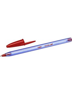 Bic Cristal Soft Boligrafos de Bola - Pointe Media de 1.2mm - Trait 0.45mm - Escritura mas Fluida - Couleur Rouge