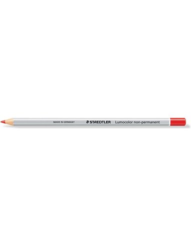 Staedtler Lumocolor 108 Crayon de Couleur Hexagonal - Especial Pour Superficies Lisas - Marcado Opaco - Couleur Rouge