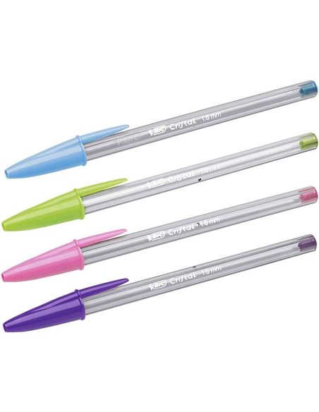 Bic Cristal Fun Stylo à bille de Bola - Pointe Ronde de 1.6mm - Trait 0.42mm - Encre Avec Base de Aceite - Couleurs assorties