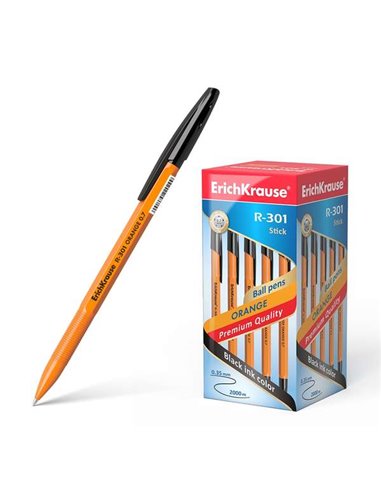 Erichkrause R-301 Stylo à bille Orange - Pointe de 0.7mm - Trait de 0.35mm - Couvercle Ventilada - Corps Opaco Orange - Couleur 