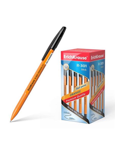 Erichkrause R-301 Stylo à bille Orange - Pointe de 0.7mm - Trait de 0.35mm - Couvercle Ventilada - Corps Opaco Orange - Couleur 