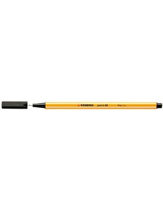 Stabilo Point 88 Feutre de Pointe Fina de Fibre - Trait de 0.4 mm - Encre Avec Base de Eau - Couleur Noir