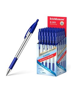Erichkrause R-301 Classic Matic&Grip Stylo à bille Retractil Pointe de 1.0mm - Trait 0.5mm - Grip de Agarre - Encre de Séchage r