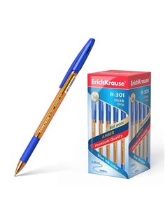 Erichkrause R-301 Amber Stick&Grip Stylo à bille de Bola Pointe 0.7mm - Trait 0.35mm - Agarre Avec Grip de Goma - Encre de Sécha