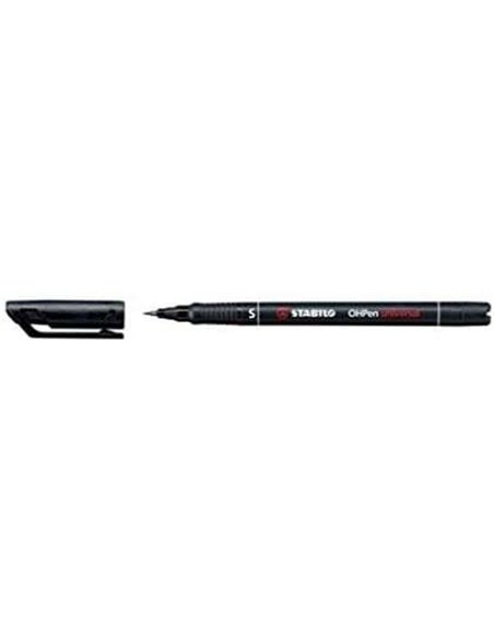 Stabilo OHPen Feutre Permanent - Pointe Superfina - Trait de 0.4mm - Agarre Antidérapant - Tapon Ventilado - Couleur Noir