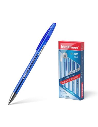 Erichkrause R-301 Original Stylo à bille de Encre de Gel - Pointe 0.5mm - Trait 0.4mm - Corps Translucido Tintado - Grip Perfila