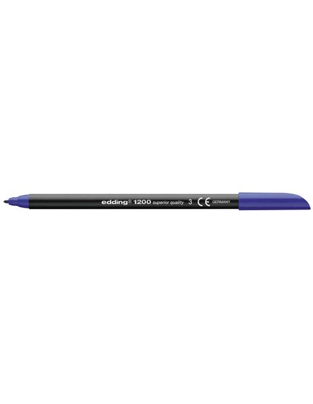 Edding 1200 Feutre - Pointe Ronde - Trait entre 0.5 et 1 mm. - Encre Avec Base de Eau - Couleur Bleu