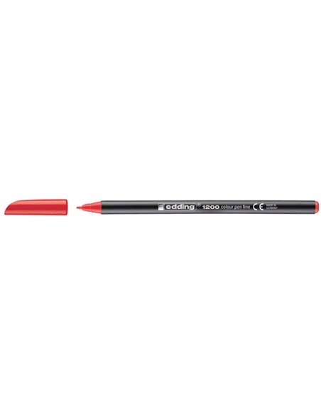 Edding 1200 Feutre - Pointe Ronde - Trait entre 0.5 et 1 mm. - Encre Avec Base de Eau - Couleur Rouge