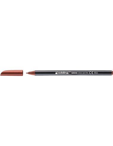Edding 1200 Feutre - Pointe Ronde - Trait 1mm - Encre Avec Base de Eau - Couleur Marron