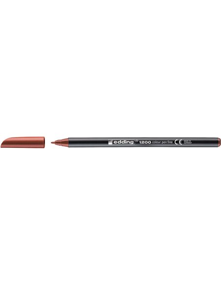 Edding 1200 Feutre - Pointe Ronde - Trait 1mm - Encre Avec Base de Eau - Couleur Marron