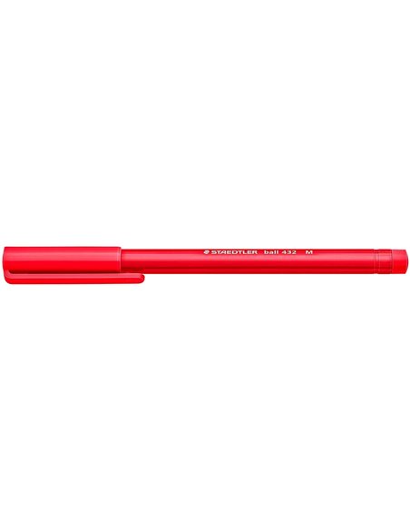 Staedtler Ball 432 Stylo à bille Pointe de Bola - Pointe 0.45mm - Encre Indeleble - Couleur Rouge