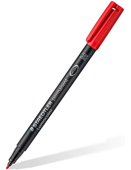 Staedtler Lumocolor 317 Feutre Permanent - Pointe Media Ronde - Trait 1mm Aprox - Capuchon Avec Clip - Séchage rapide - Couleur 