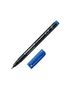 Staedtler Lumocolor 318 Feutre Permanent - Pointe Fina Ronde - Trait 0.6mm - Capuchon Avec Clip - Séchage rapide - Couleur Bleu