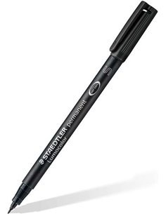 Staedtler Lumocolor Permanent 313 Feutre Permanent de Pointe Fina - Trait 0.4mm - Séchage rapide - Couleur Noir