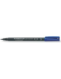 Staedtler Lumocolor Permanent 313 Feutre Permanent de Pointe Fina - Trait 0.4mm Aprox - Séchage rapide - Couleur Bleu