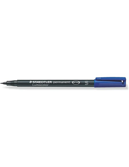 Staedtler Lumocolor Permanent 313 Feutre Permanent de Pointe Fina - Trait 0.4mm Aprox - Séchage rapide - Couleur Bleu