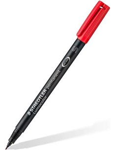 Staedtler Lumocolor Permanent 313 Feutre Permanent de Pointe Fina - Trait 0.4mm Aprox - Séchage rapide - Couleur Rouge