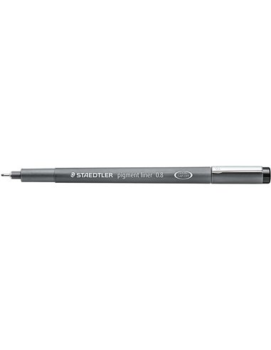 Staedtler Pigment Liner 308 Feutre Calibrado - Trait 0.8mm - Séchage rapide - Couleur Noir
