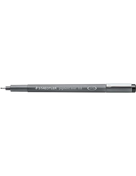 Staedtler Pigment Liner 308 Feutre Calibrado - Trait 0.8mm - Séchage rapide - Couleur Noir