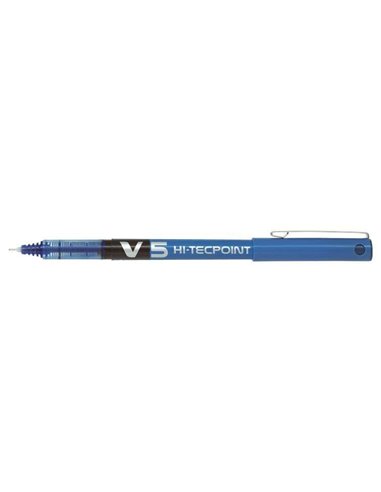 Pilot Stylo à bille de Encre liquida V5 HI-Tecpoint Rollerball - Pointe fina de aguja 0.5mm - Trait 0.3mm - Couleur Bleu