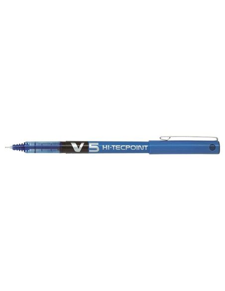 Pilot Stylo à bille de Encre liquida V5 HI-Tecpoint Rollerball - Pointe fina de aguja 0.5mm - Trait 0.3mm - Couleur Bleu