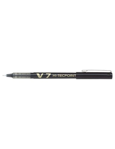 Pilot Stylo à bille de Encre liquida V7 HI-Tecpoint Rollerball - Pointe fina de aguja 0.7mm - Trait 0.5mm - Couleur Noir