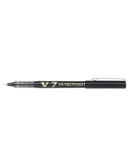 Pilot Stylo à bille de Encre liquida V7 HI-Tecpoint Rollerball - Pointe fina de aguja 0.7mm - Trait 0.5mm - Couleur Noir
