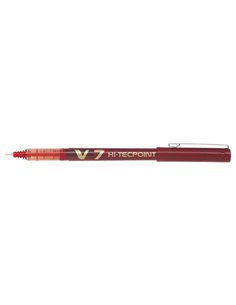 Pilot Stylo à bille de Encre liquida V7 HI-Tecpoint Rollerball - Pointe fina de aguja 0.7mm - Trait 0.5mm - Couleur Rouge