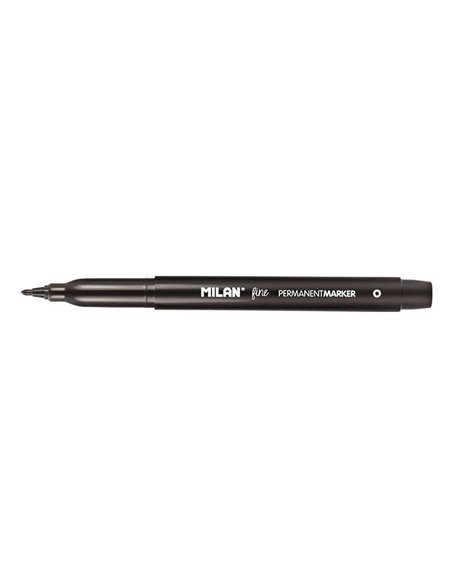 Milan Feutres Permanentes Pointe Fina - Pointe 2mm - Encre à Base de Alcohol - Couleur Noir