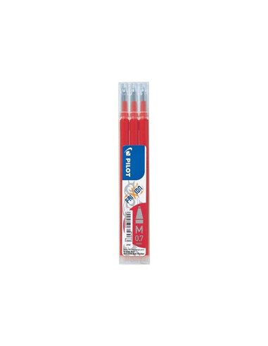Pilot Pack de 3 Recambios Pour Frixion Ball / Frixion Clicker - Encre Gel Borrable - Pointe de Bola 0.7mm - Trait 0.4mm - Couleu