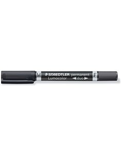 Staedtler Lumocolor 348 Feutre Permanent de Double Pointe M et F - Séchage rapide - Couleur Noir