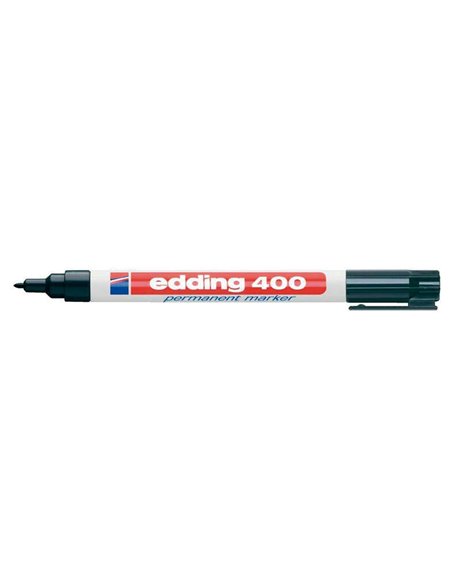 Edding 400 Feutre Permanent - Pointe Ronde - Trait 1 mm. - Rechargeable - Séchage rapide - Couleur Noir